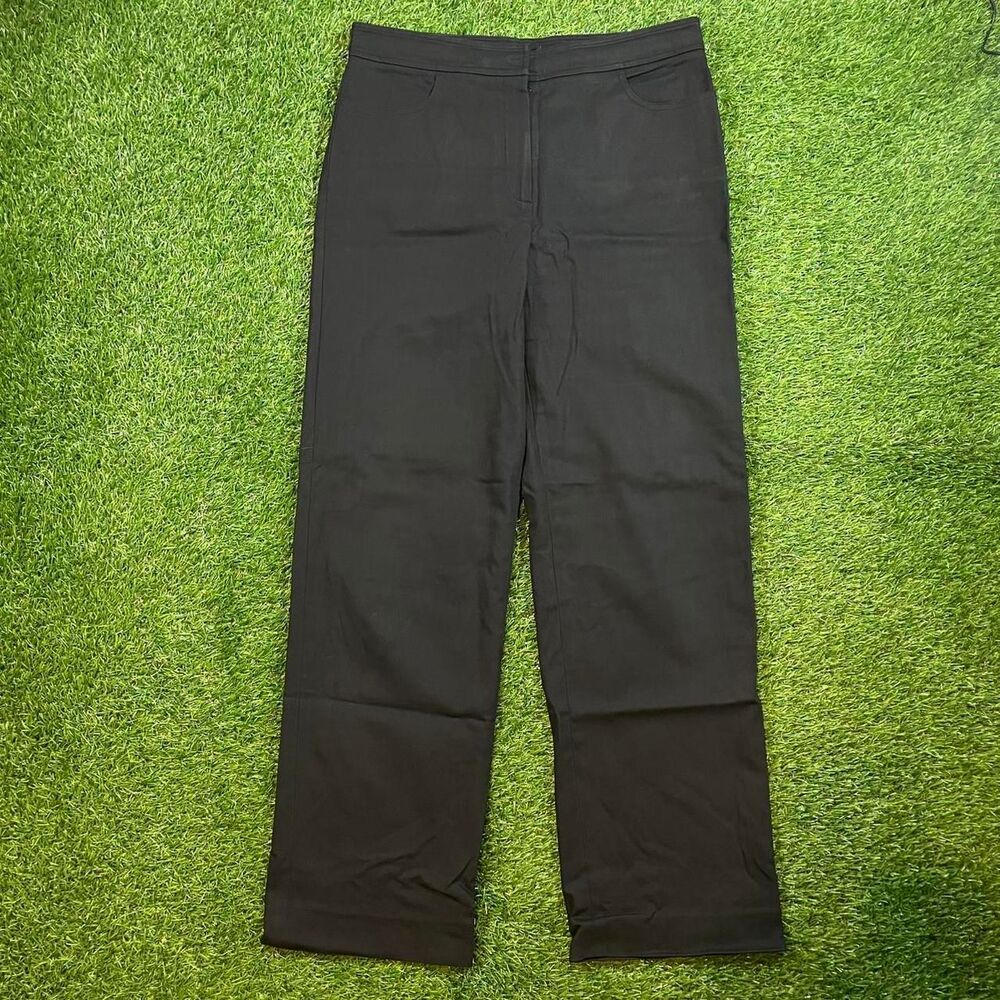 Donna Karan Women's Cotton Blend Italian Made Black Dress Trousers Size 10